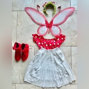 Girls Semi-Handmade Mushroom Woodland Fairy Costume - Size 8-10